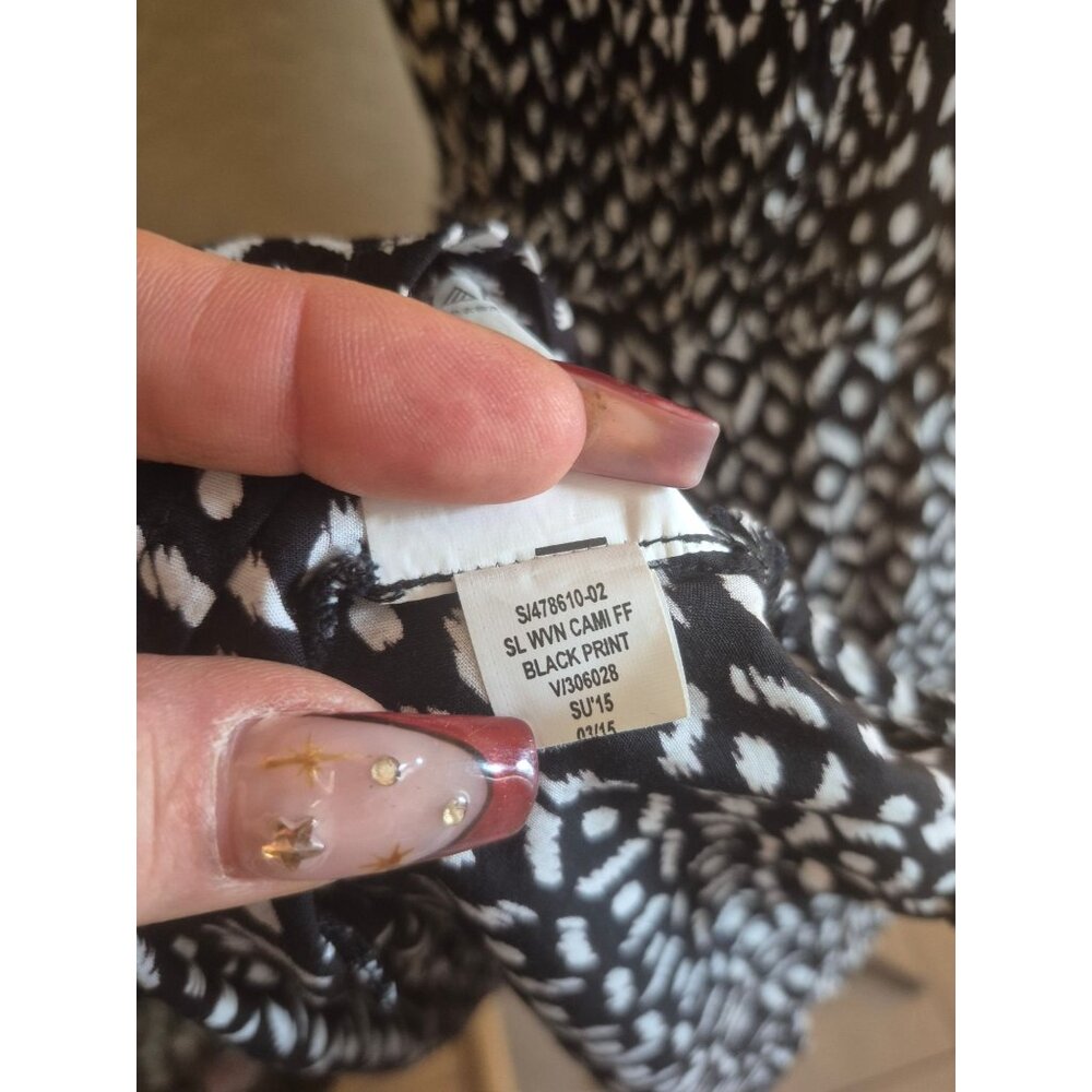 Old Navy Black & White Printed Spaghetti Strap Flowy Dress Size Large - Picture 4 of 7